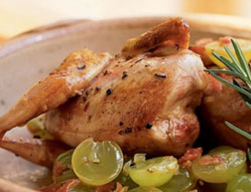 Quail with Grapes and Grappa